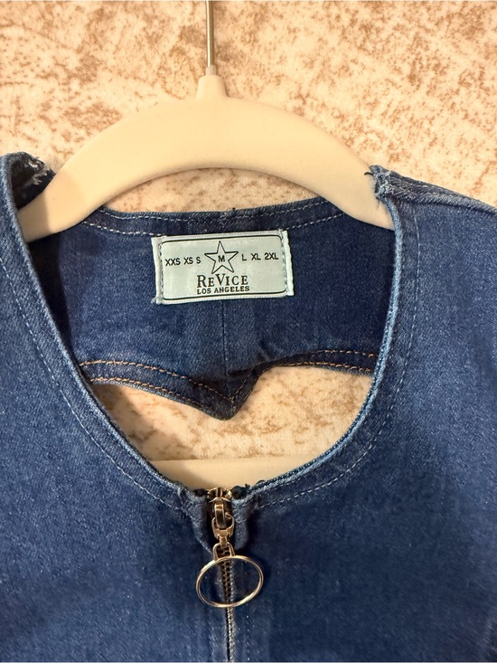 REVICE Pants - REVICE Blue Denim Boot-Cut Jumpsuit with Ring Zipper